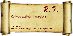 Rakovszky Tuzson névjegykártya